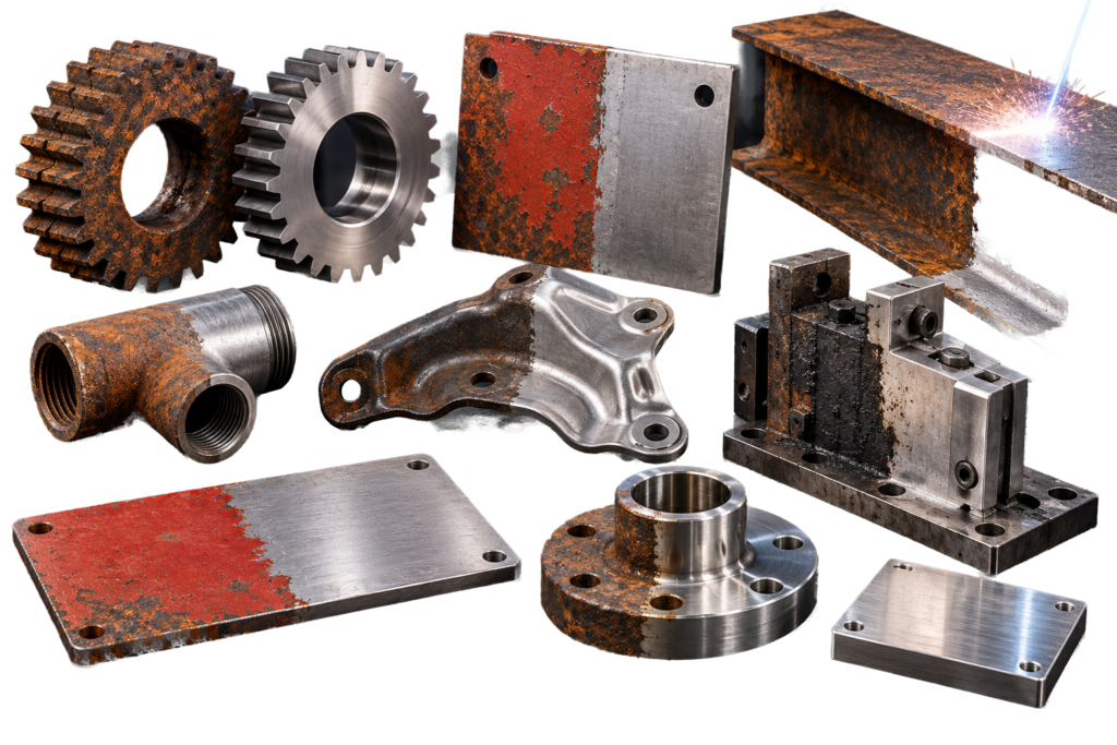 laser cleaning workpieces only transparent