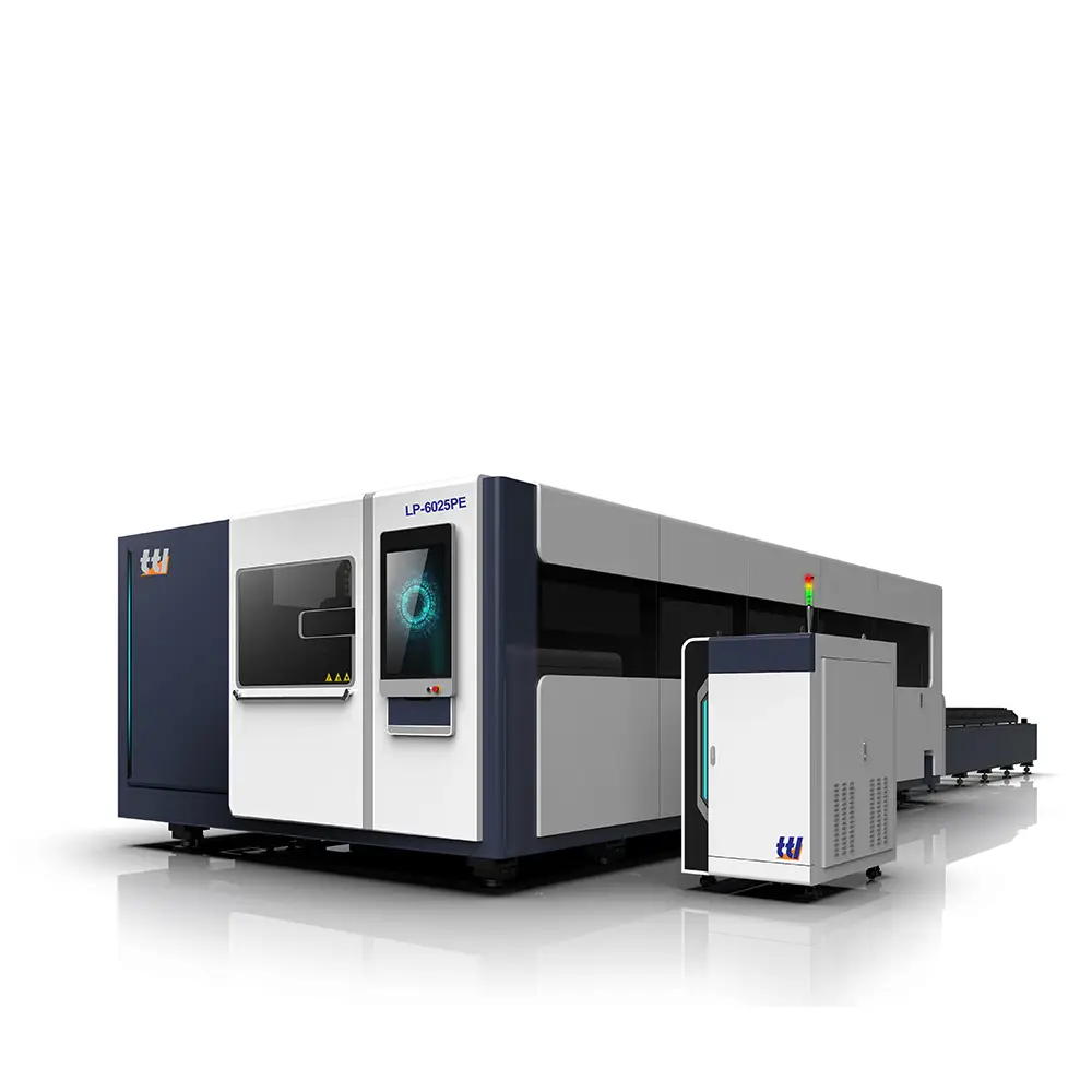 เครื่องเลเซอร์ตัดอลูมิเนียม เครื่องเซอร์ตัดเหล็ก ทองแดง สแตนเลส คาบอน ตัดโลหะ กำลังไฟ 1000-8000w (LP-PE Series Laser cutting machine)